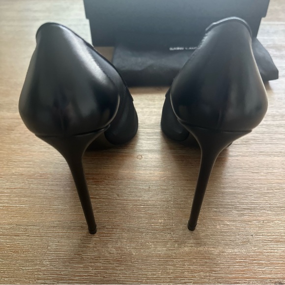 Saint Laurent Black Anja Mesh Pointed Toe Pumps 40 - Picture 5 of 8